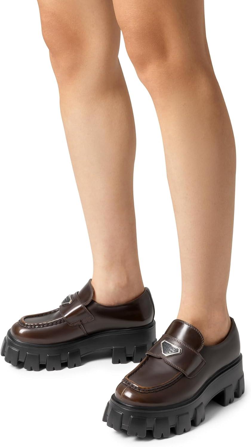 imageDREAM PAIRS Womens Chunky Loafers Platform Comfortable SlipOn Dressy Business Casual Fashion Outfit Loafer ShoesBrown