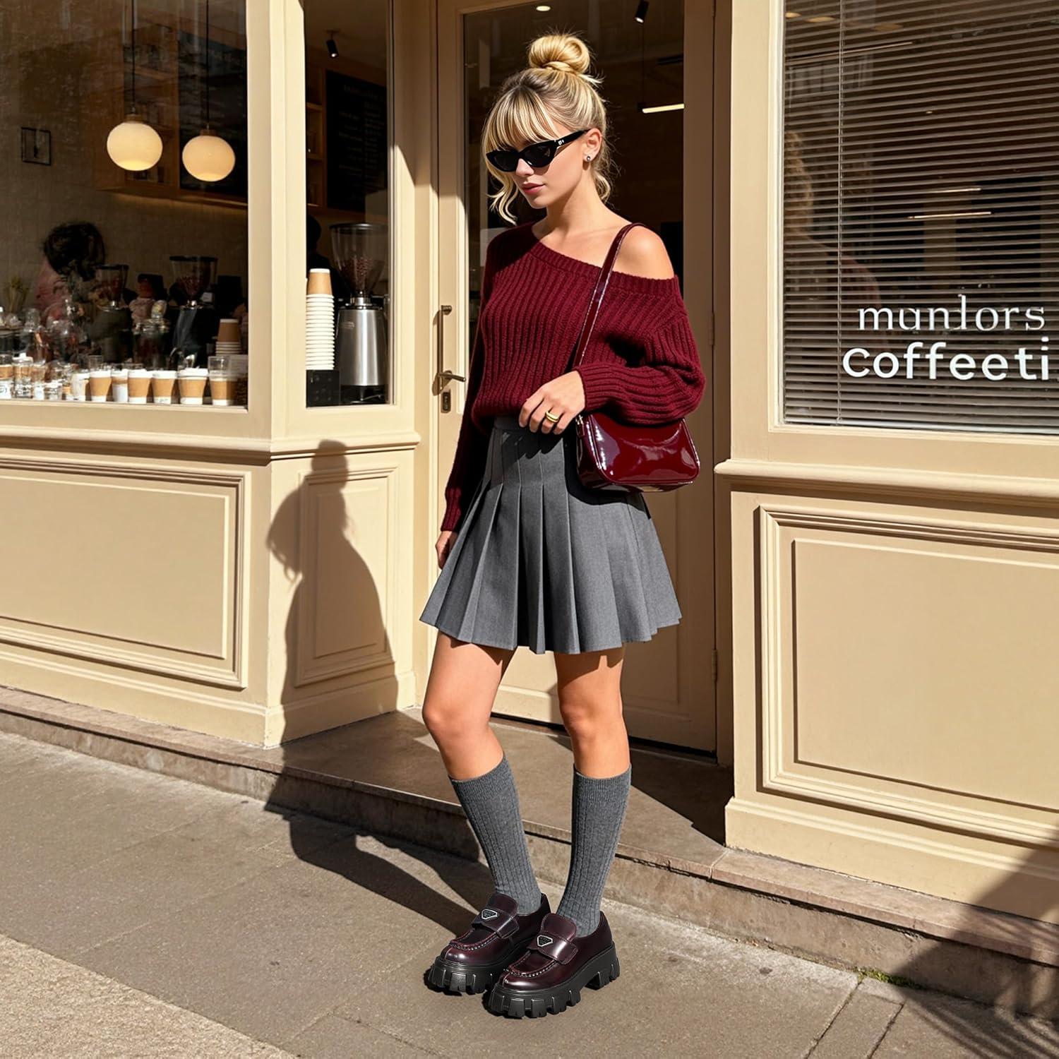 imageDREAM PAIRS Womens Chunky Loafers Platform Comfortable SlipOn Dressy Business Casual Fashion Outfit Loafer ShoesBurgundy