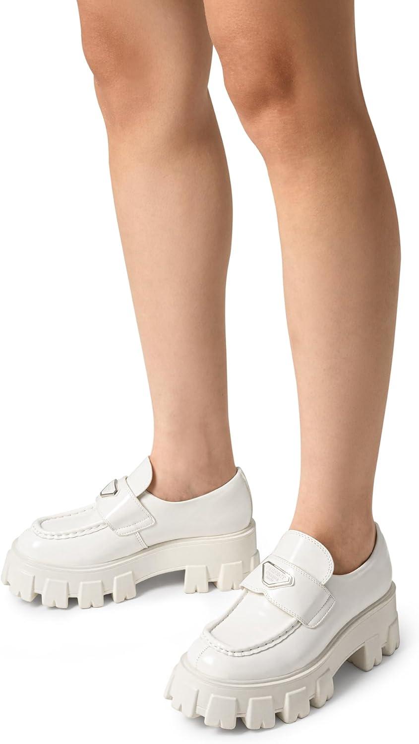 imageDREAM PAIRS Womens Chunky Loafers Platform Comfortable SlipOn Dressy Business Casual Fashion Outfit Loafer ShoesWhite