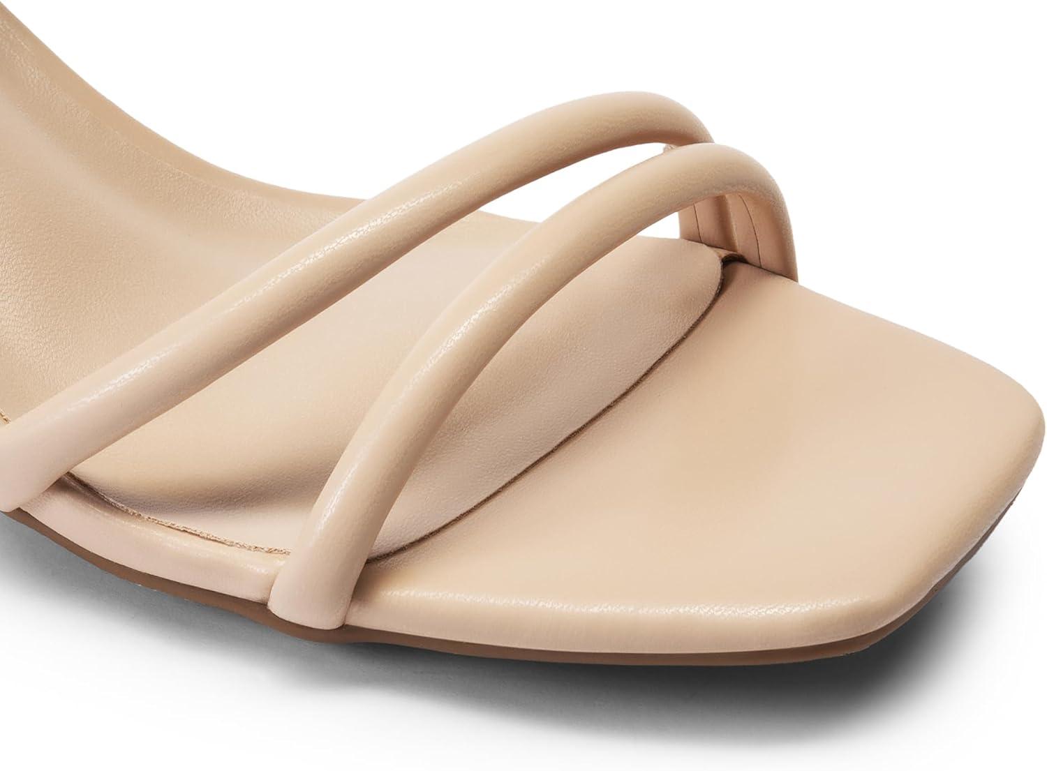 imageDREAM PAIRS Womens Chunky Strappy Heels Square Open Toe Ankle Buckle Low Heels Sandals for Daily Wedding Party DressNudepu