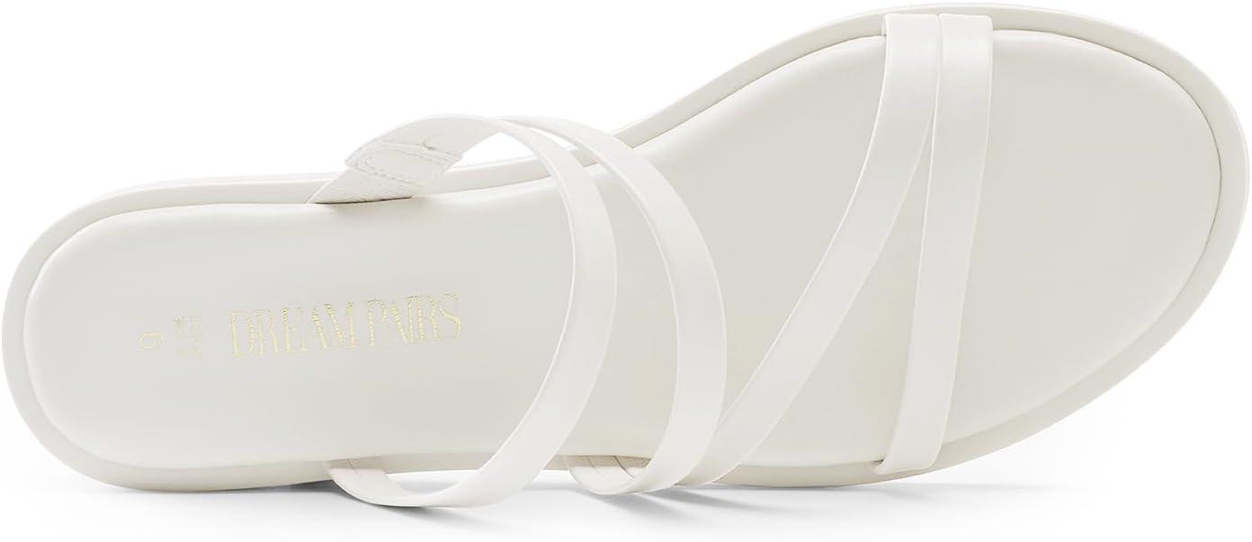 imageDREAM PAIRS Womens Clear Studded Rhinestone Slide Sandals Slip on Open Toe Cute Flat Sandals for SummerWhitepu