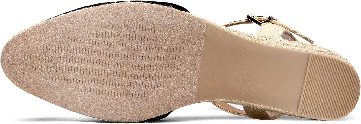 imageDREAM PAIRS Womens Closed Toe Elastic Ankle Strap Espadrilles Wedge SandalsBlack