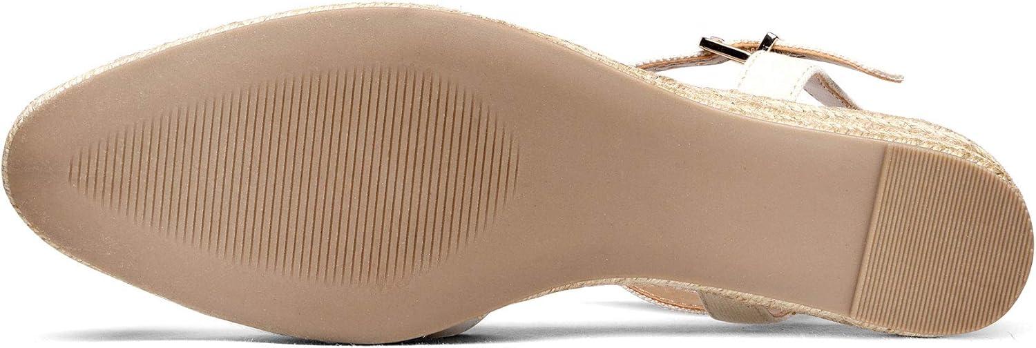 imageDREAM PAIRS Womens Closed Toe Elastic Ankle Strap Espadrilles Wedge SandalsCreamyWhite