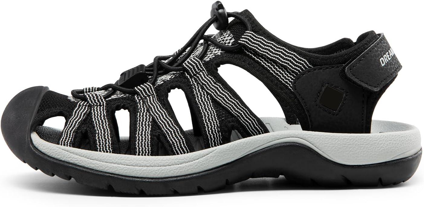 imageDREAM PAIRS Womens Closed Toe Hiking Summer Outdoor Sport Athletic SandalsBlackknit