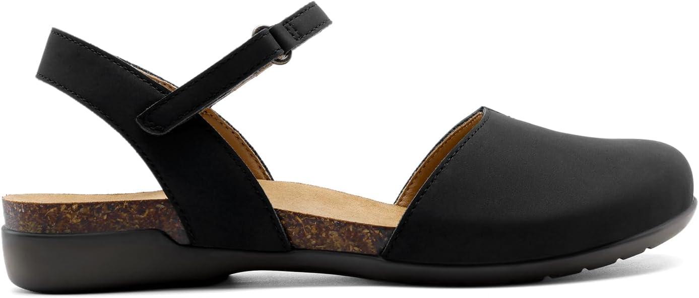 imageDREAM PAIRS Womens Closed Toe Sandals Arch Support Comfort Cork Footbed Flat Sandals Summer ShoesBlack