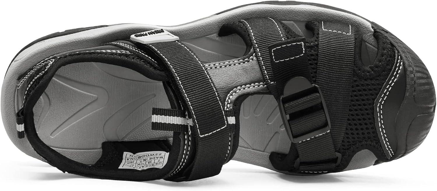 imageDREAM PAIRS Womens Closed Toe Sport Hiking Sandals Summer Outdoor Comfortable Walking Water SandalsBlack