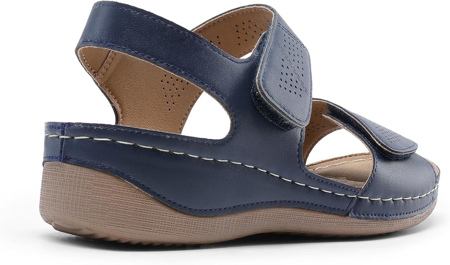 imageDREAM PAIRS Womens Comfortable Dressy Flats Sandals Open Toe One Band Casual Walking Sandals for SummerNavy