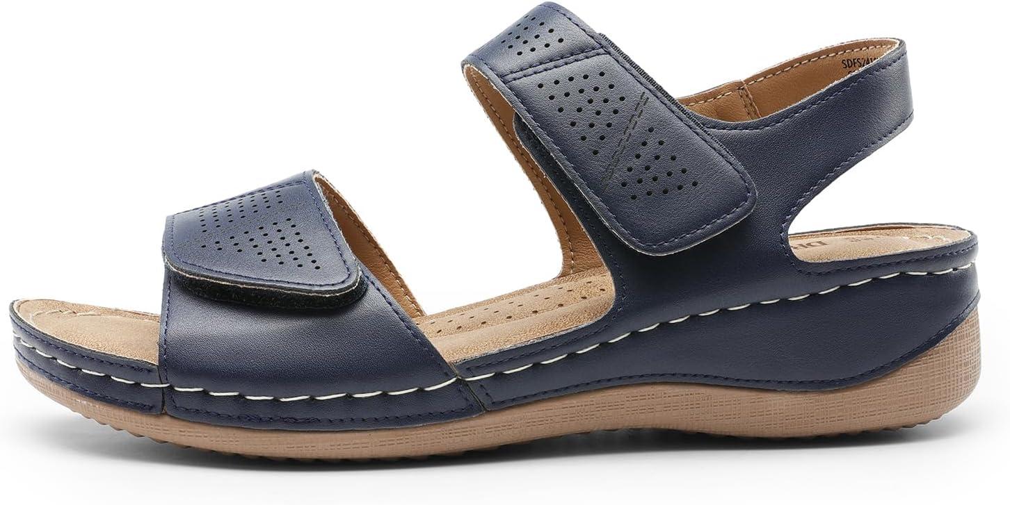 imageDREAM PAIRS Womens Comfortable Dressy Flats Sandals Open Toe One Band Casual Walking Sandals for SummerNavy