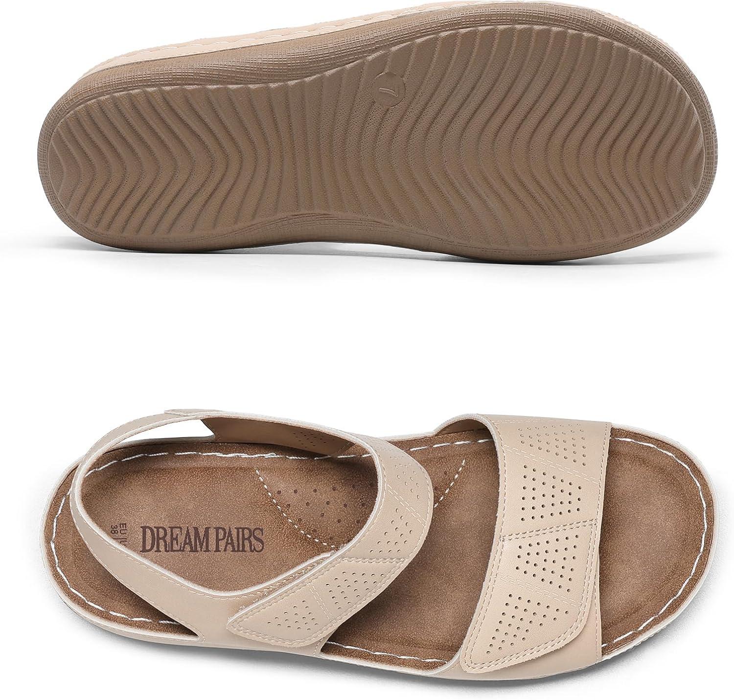 imageDREAM PAIRS Womens Comfortable Dressy Flats Sandals Open Toe One Band Casual Walking Sandals for SummerNude