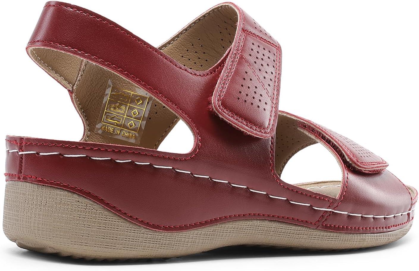 imageDREAM PAIRS Womens Comfortable Dressy Flats Sandals Open Toe One Band Casual Walking Sandals for SummerRed