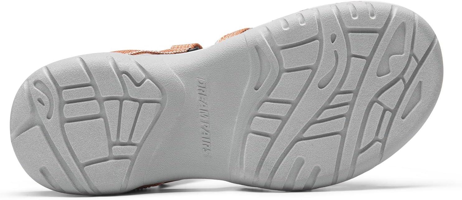 imageDREAM PAIRS Womens Comfortable Hiking Walking Sandal with Adjustable Hook and Loop Strap Sports TravelSummer Beach Outdoor Light Weight Water ShoesOrange