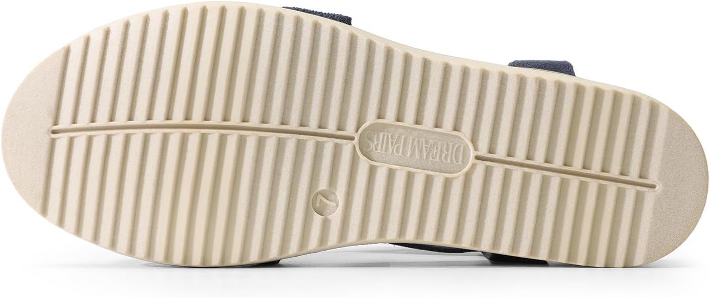 imageDREAM PAIRS Womens Comfortable Low Wedge Sandals Open Toe Slip On Strappy Flat Sandals Lightweight Summer ShoesBlue