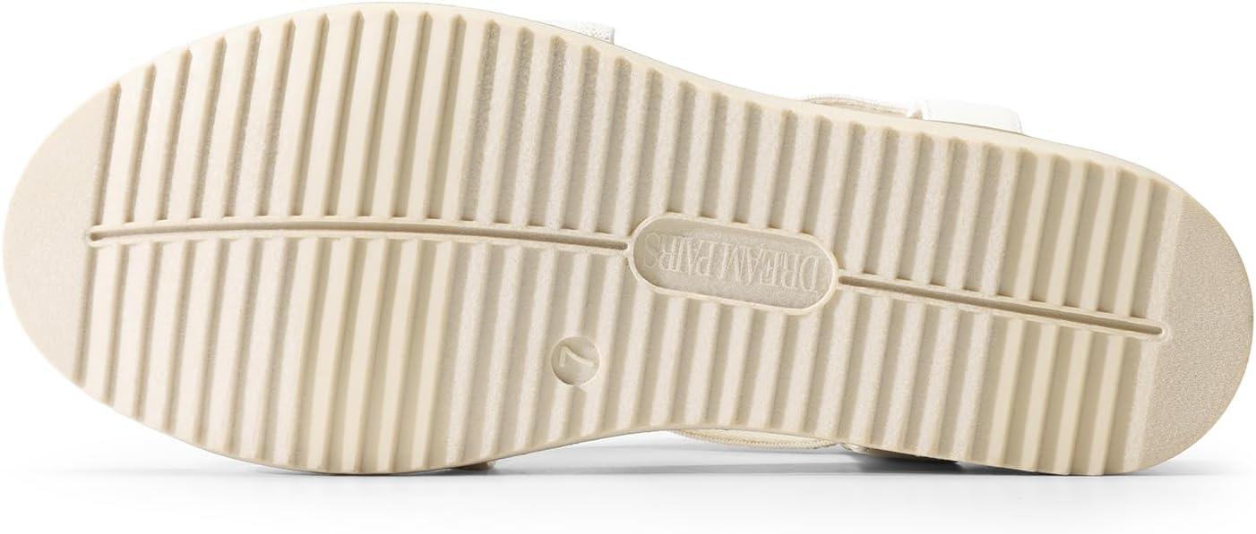 imageDREAM PAIRS Womens Comfortable Low Wedge Sandals Open Toe Slip On Strappy Flat Sandals Lightweight Summer ShoesWhite