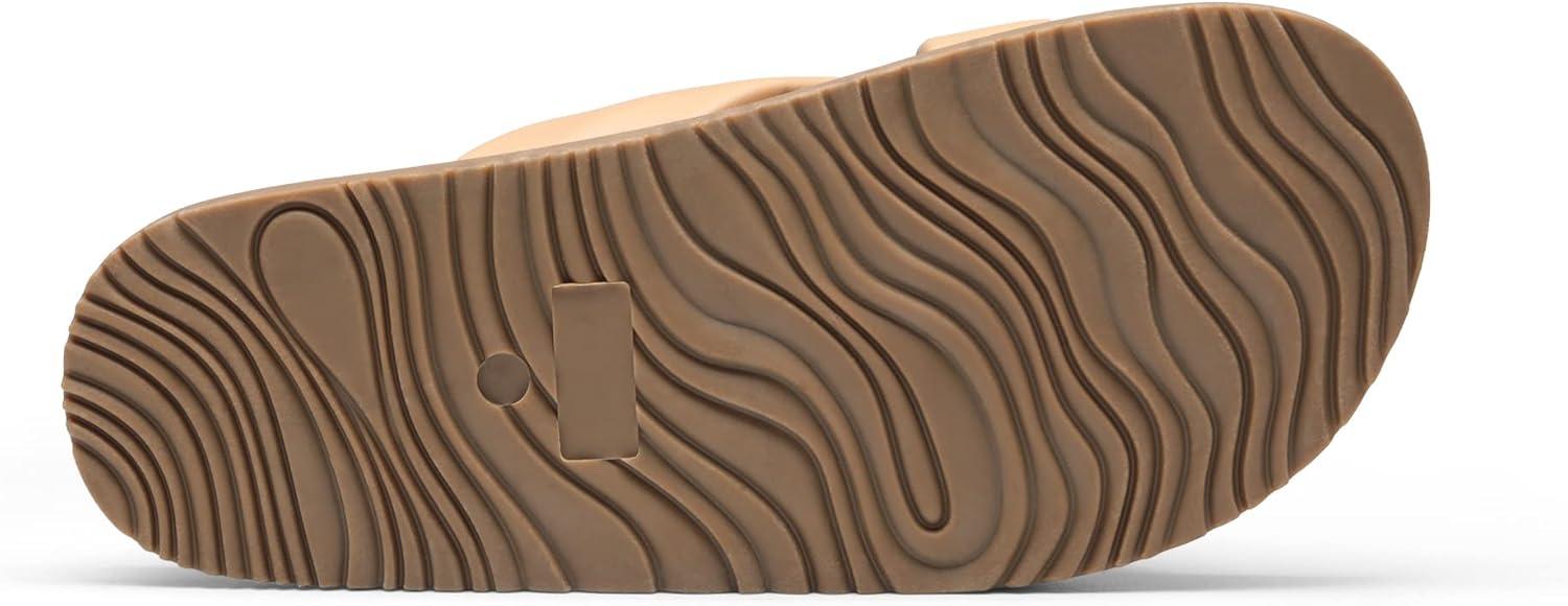 imageDREAM PAIRS Womens Crisscross Open Toe Slide Sandals Flat Comfort Slip on SandalsNude