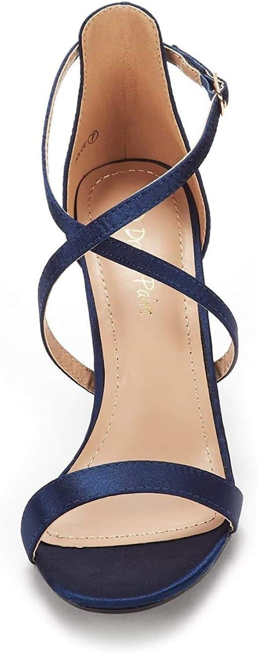 imageDREAM PAIRS Womens DOLCE Fashion Stilettos Open Toe Pump Heel SandalsNavy