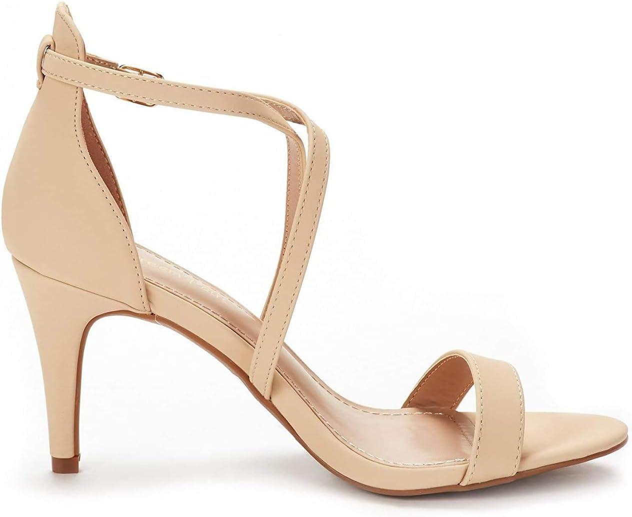 imageDREAM PAIRS Womens DOLCE Fashion Stilettos Open Toe Pump Heel SandalsNude Nubuck