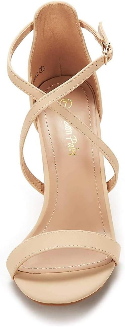imageDREAM PAIRS Womens DOLCE Fashion Stilettos Open Toe Pump Heel SandalsNude Nubuck