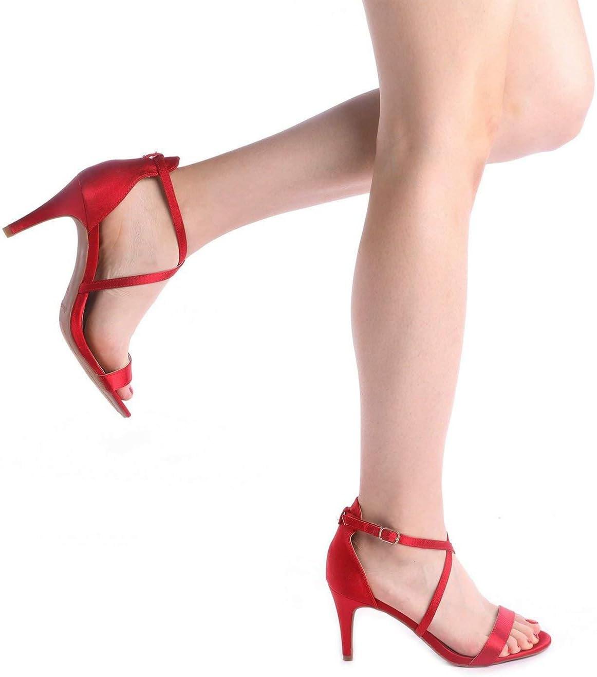 imageDREAM PAIRS Womens DOLCE Fashion Stilettos Open Toe Pump Heel SandalsRed