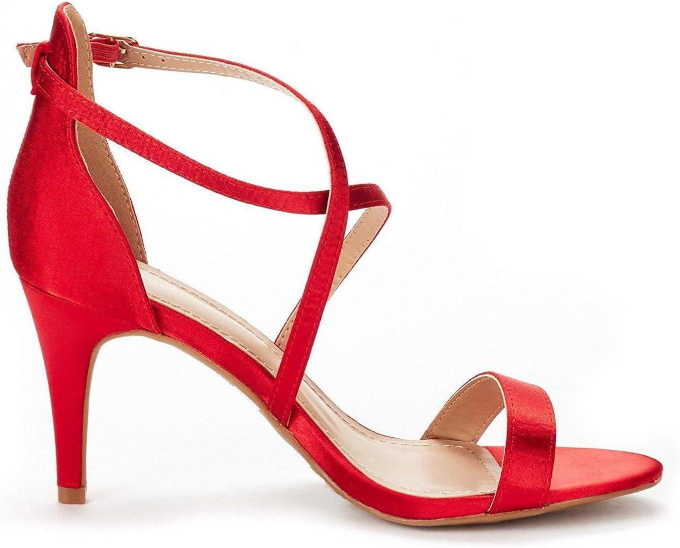 imageDREAM PAIRS Womens DOLCE Fashion Stilettos Open Toe Pump Heel SandalsRed