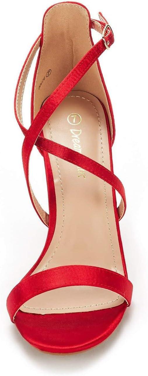 imageDREAM PAIRS Womens DOLCE Fashion Stilettos Open Toe Pump Heel SandalsRed