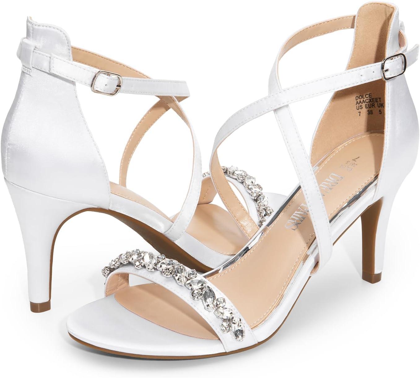 imageDREAM PAIRS Womens DOLCE Fashion Stilettos Open Toe Pump Heel SandalsWhiterhinestone