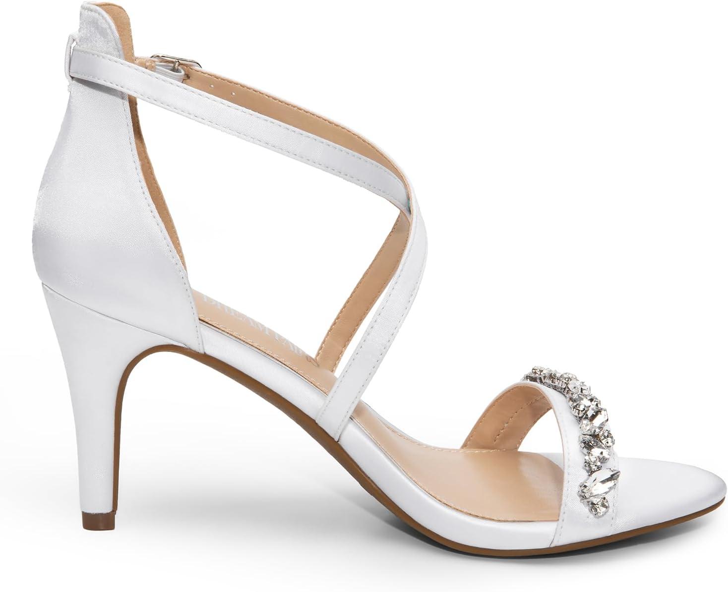 imageDREAM PAIRS Womens DOLCE Fashion Stilettos Open Toe Pump Heel SandalsWhiterhinestone