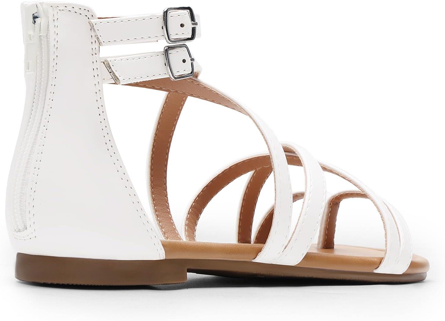 imageDREAM PAIRS Womens Dressy Gladiator Summer Cross Strappy Sandals Comfort Flat Casual Beach Fisherman Thong sandalsWhite