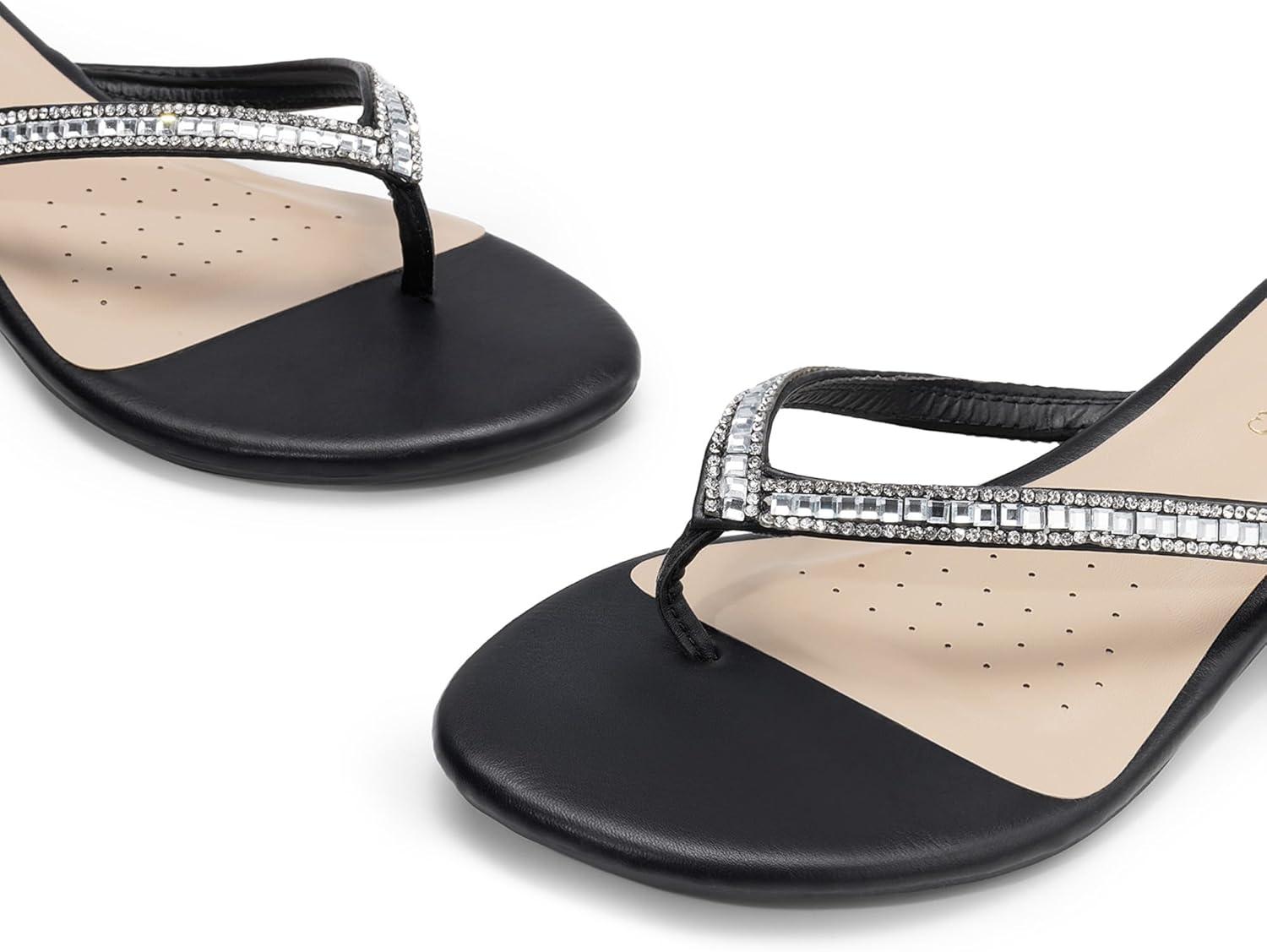 imageDREAM PAIRS Womens Fashion Rhinestones Design Slides Sandals Dress Daily Flat Sandals for SummerBlack Glitter