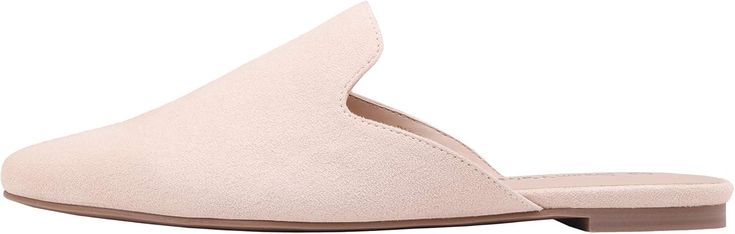 imageDREAM PAIRS Womens Flat Mules Pointed Toe Backless Loafer ShoesArricotSuede