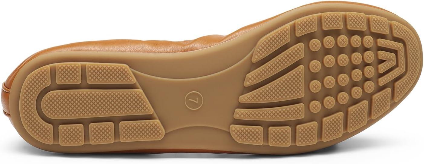 imageDREAM PAIRS Womens Flats Foldable Ballet Flats for Women Bowknot Round Toe Comfort Light Weight SlipOn Dress ShoesBrown