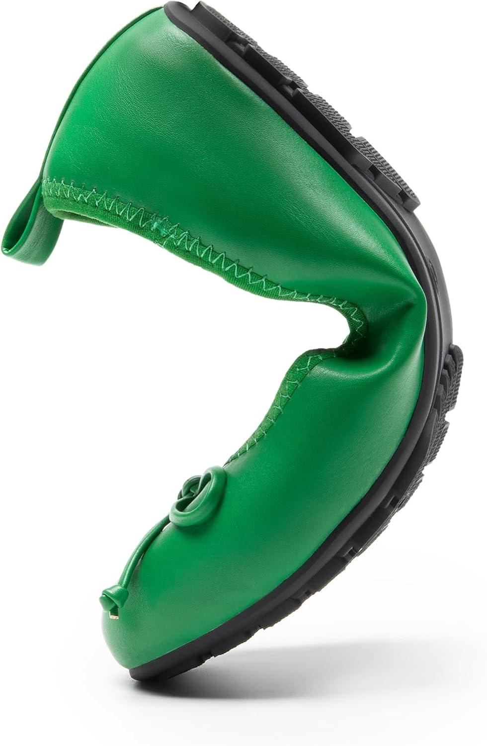 imageDREAM PAIRS Womens Flats Foldable Ballet Flats for Women Bowknot Round Toe Comfort Light Weight SlipOn Dress ShoesGreen