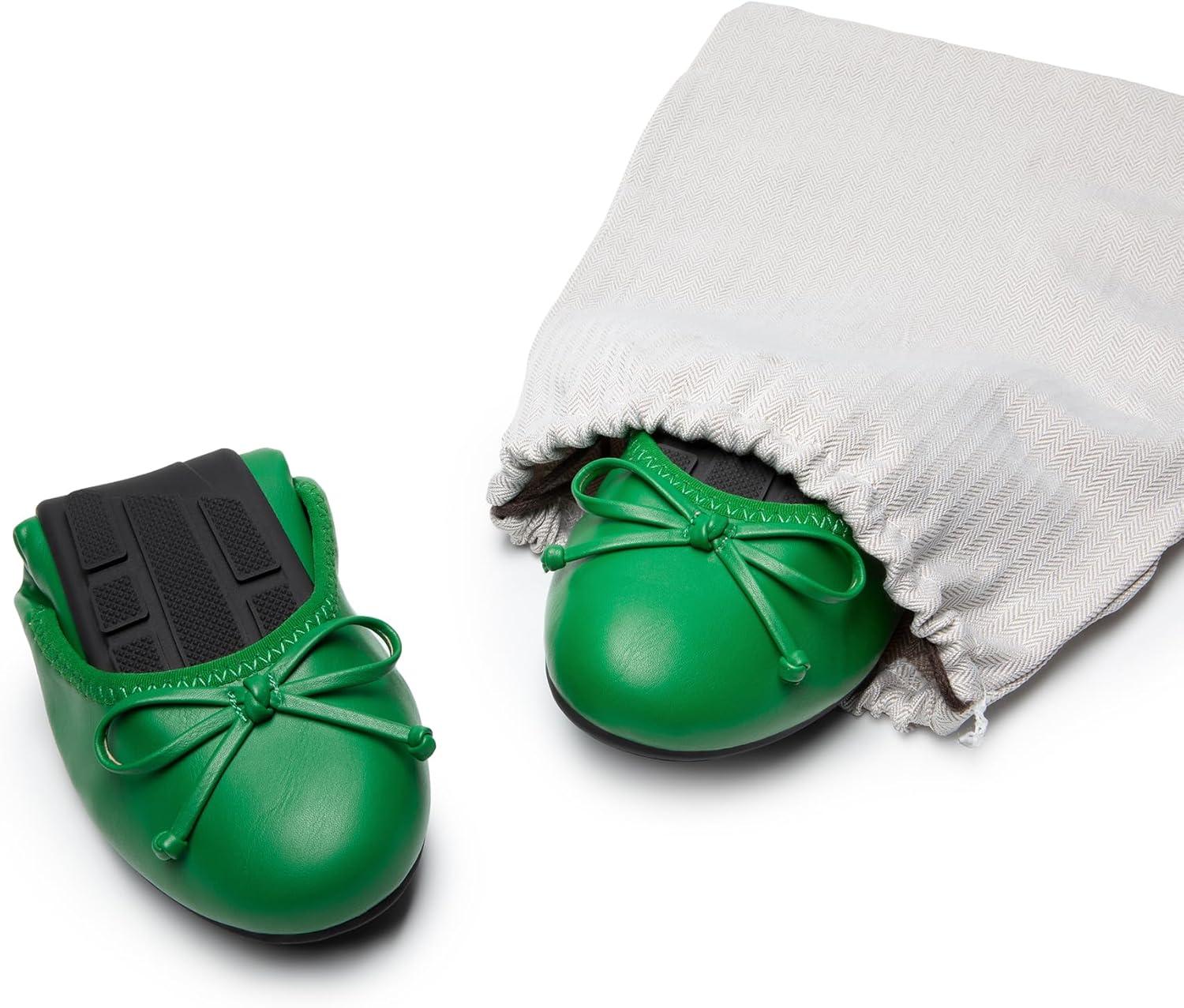 imageDREAM PAIRS Womens Flats Foldable Ballet Flats for Women Bowknot Round Toe Comfort Light Weight SlipOn Dress ShoesGreen