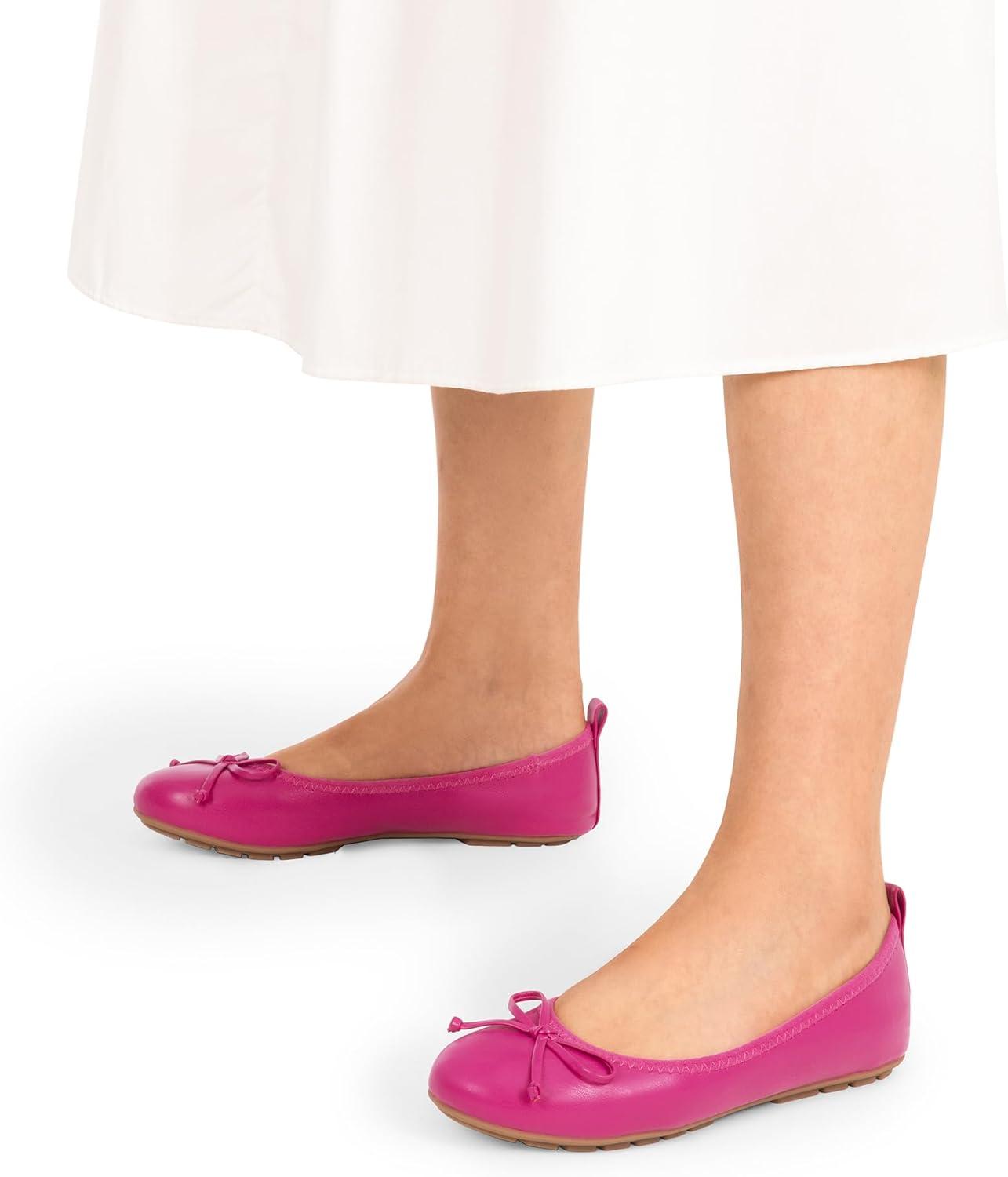 imageDREAM PAIRS Womens Flats Foldable Ballet Flats for Women Bowknot Round Toe Comfort Light Weight SlipOn Dress ShoesHot Pink