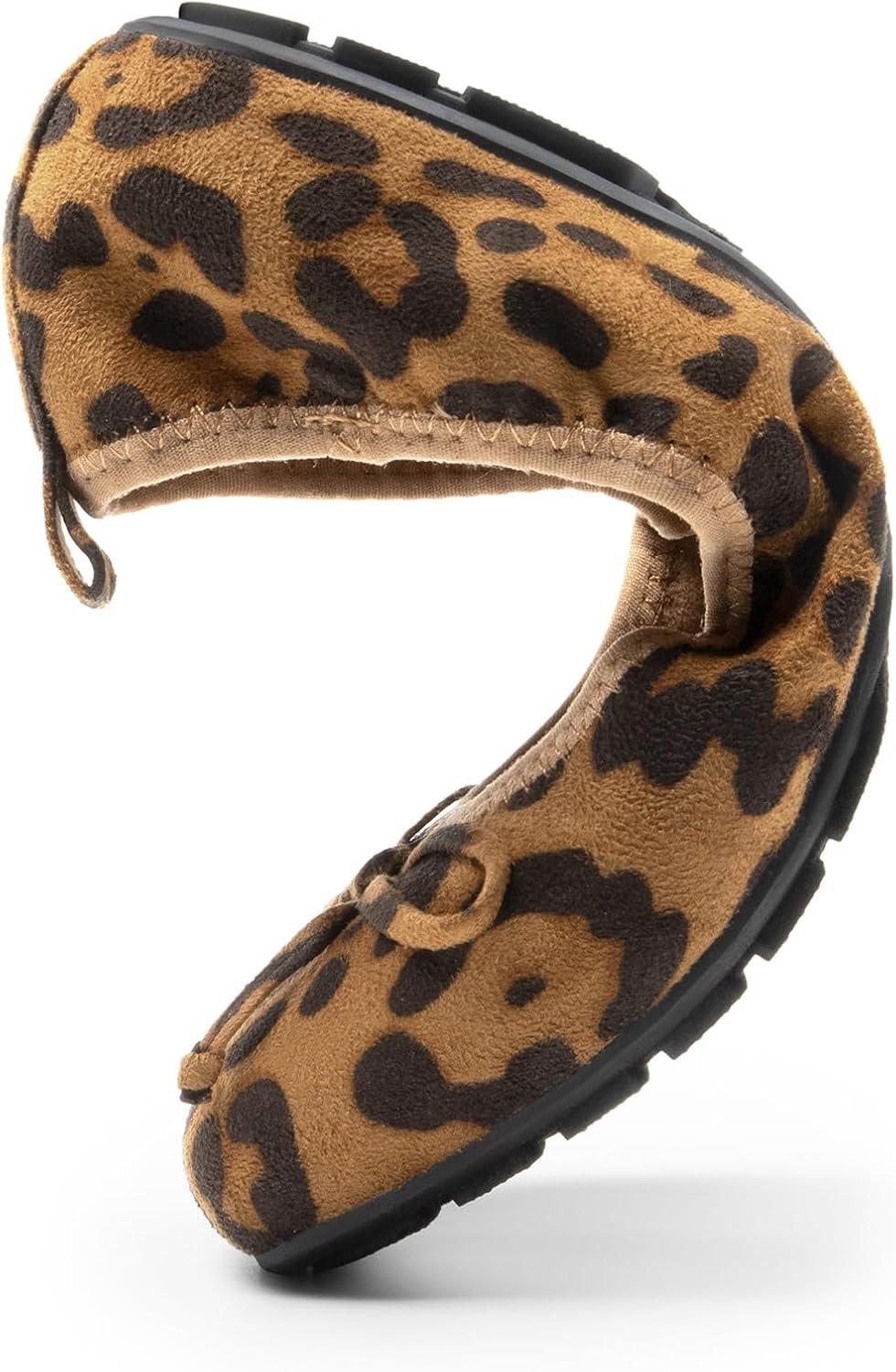 imageDREAM PAIRS Womens Flats Foldable Ballet Flats for Women Bowknot Round Toe Comfort Light Weight SlipOn Dress ShoesLeopard