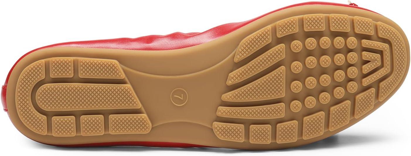 imageDREAM PAIRS Womens Flats Foldable Ballet Flats for Women Bowknot Round Toe Comfort Light Weight SlipOn Dress ShoesRed