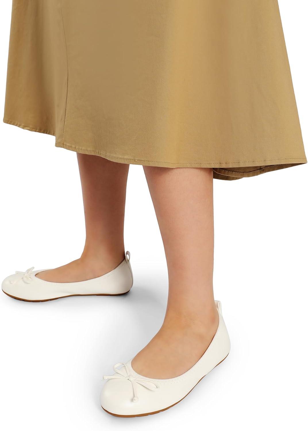 imageDREAM PAIRS Womens Flats Foldable Ballet Flats for Women Bowknot Round Toe Comfort Light Weight SlipOn Dress ShoesWhite