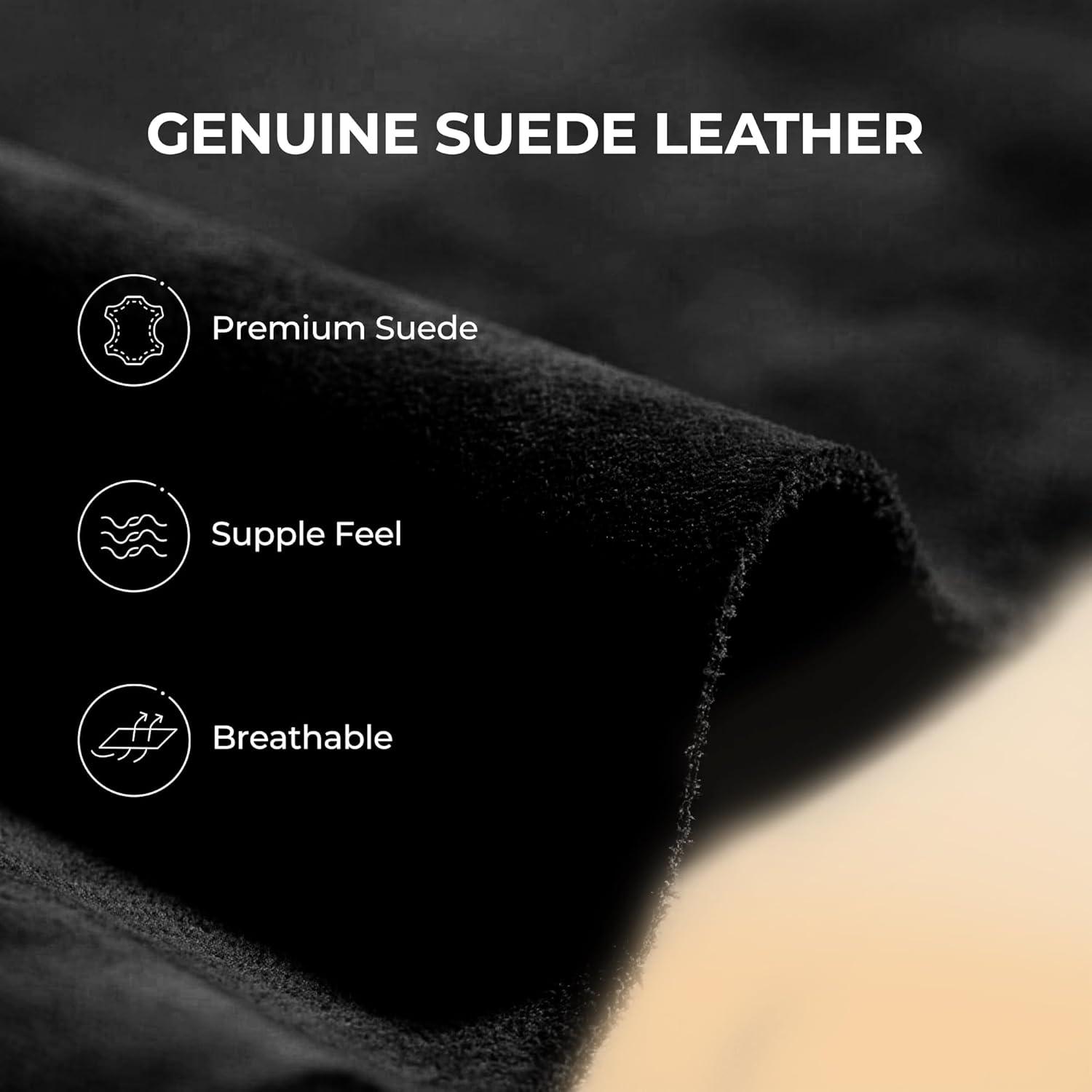 imageDREAM PAIRS Womens Fuzzy Cozy Slippers Genuine Suede Indoor Outdoor Fluffy Home Comfy Winter Slip On Cute Warm Memory Foam Furry Shoes FuzzyEasyBlack