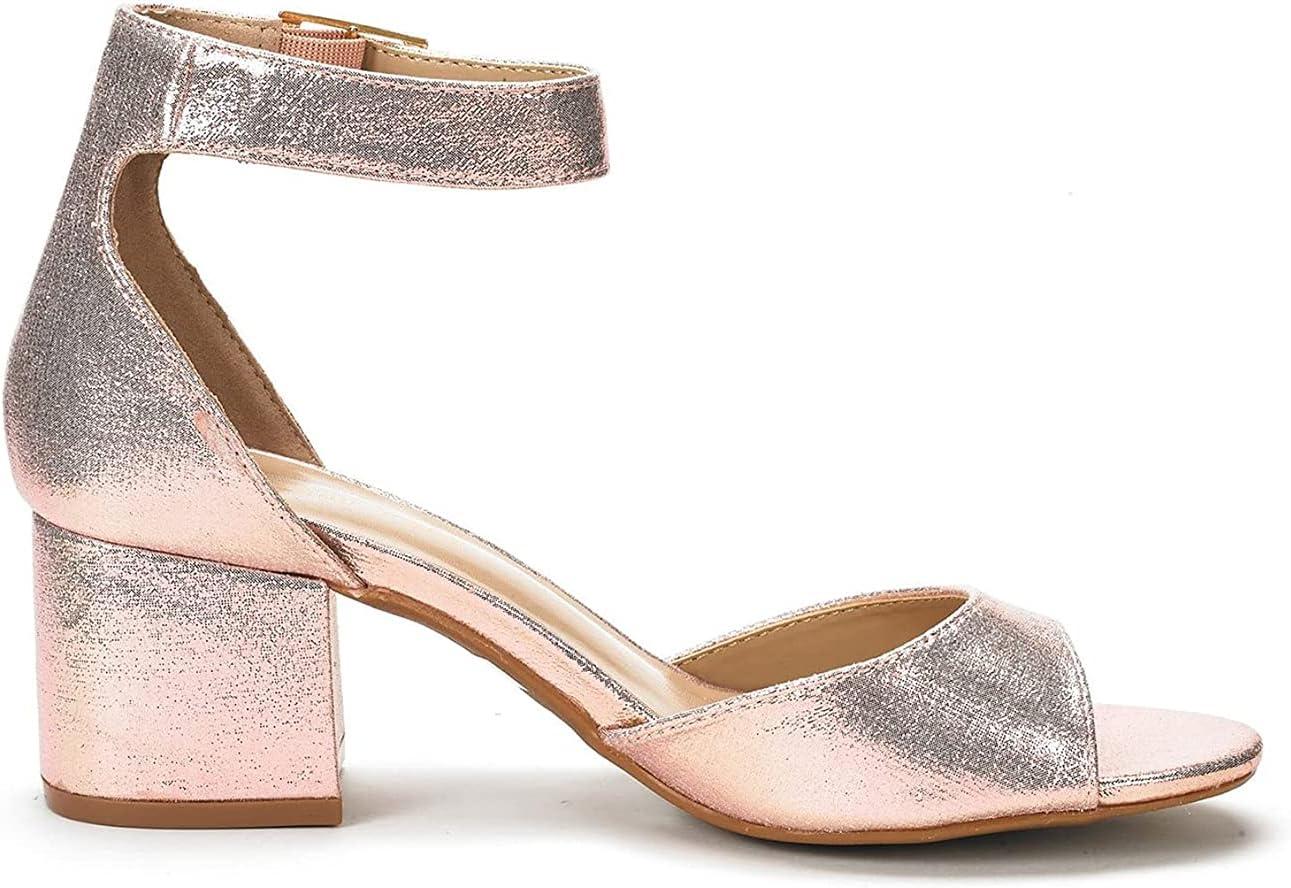 imageDREAM PAIRS Womens Heeled Sandals Chunky Heels Open Toe Heels Dressy Pumps SandalsChampagne Pearl