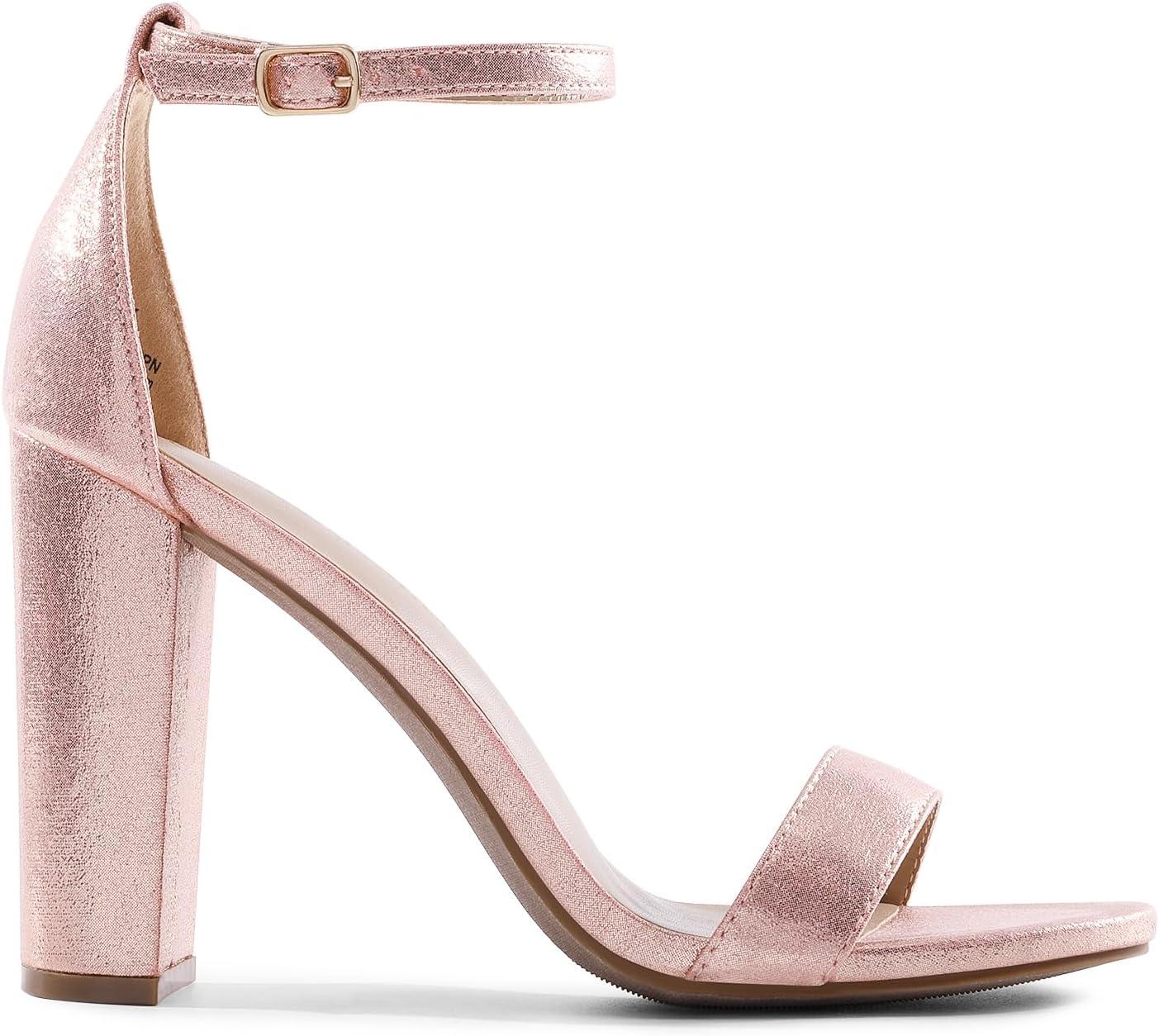 imageDREAM PAIRS Womens HiChunk High Heel Pump SandalsChampagnePearl