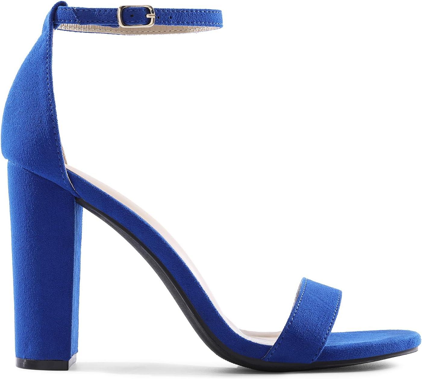 imageDREAM PAIRS Womens HiChunk High Heel Pump SandalsRoyalBlue