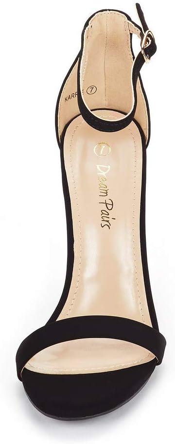 imageDREAM PAIRS Womens High Heels Flower Ankle Strap Stilettos Round Open Toe Dressy Sexy SandalsBlackNubuck