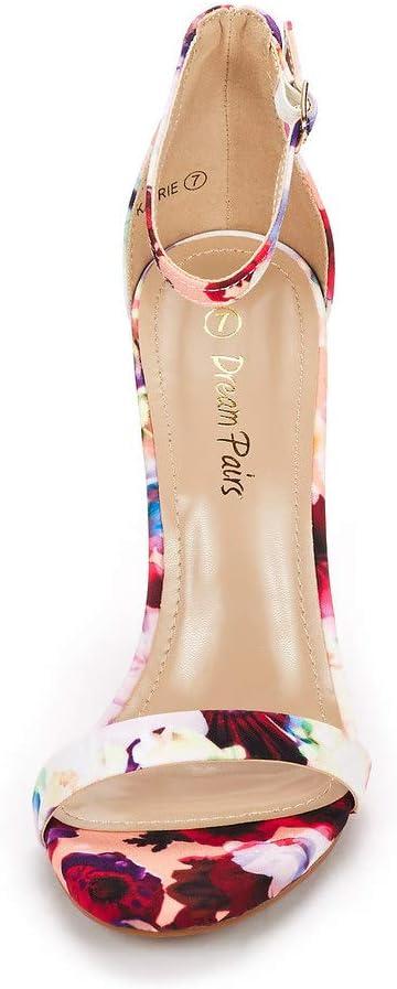 imageDREAM PAIRS Womens High Heels Flower Ankle Strap Stilettos Round Open Toe Dressy Sexy SandalsFloral