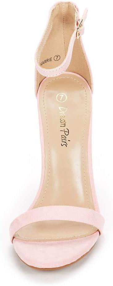 imageDREAM PAIRS Womens High Heels Flower Ankle Strap Stilettos Round Open Toe Dressy Sexy SandalsPink