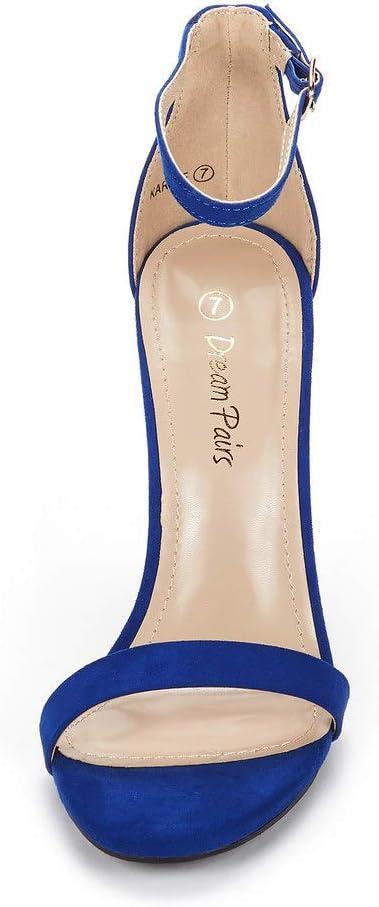 imageDREAM PAIRS Womens High Heels Flower Ankle Strap Stilettos Round Open Toe Dressy Sexy SandalsRoyalBlue