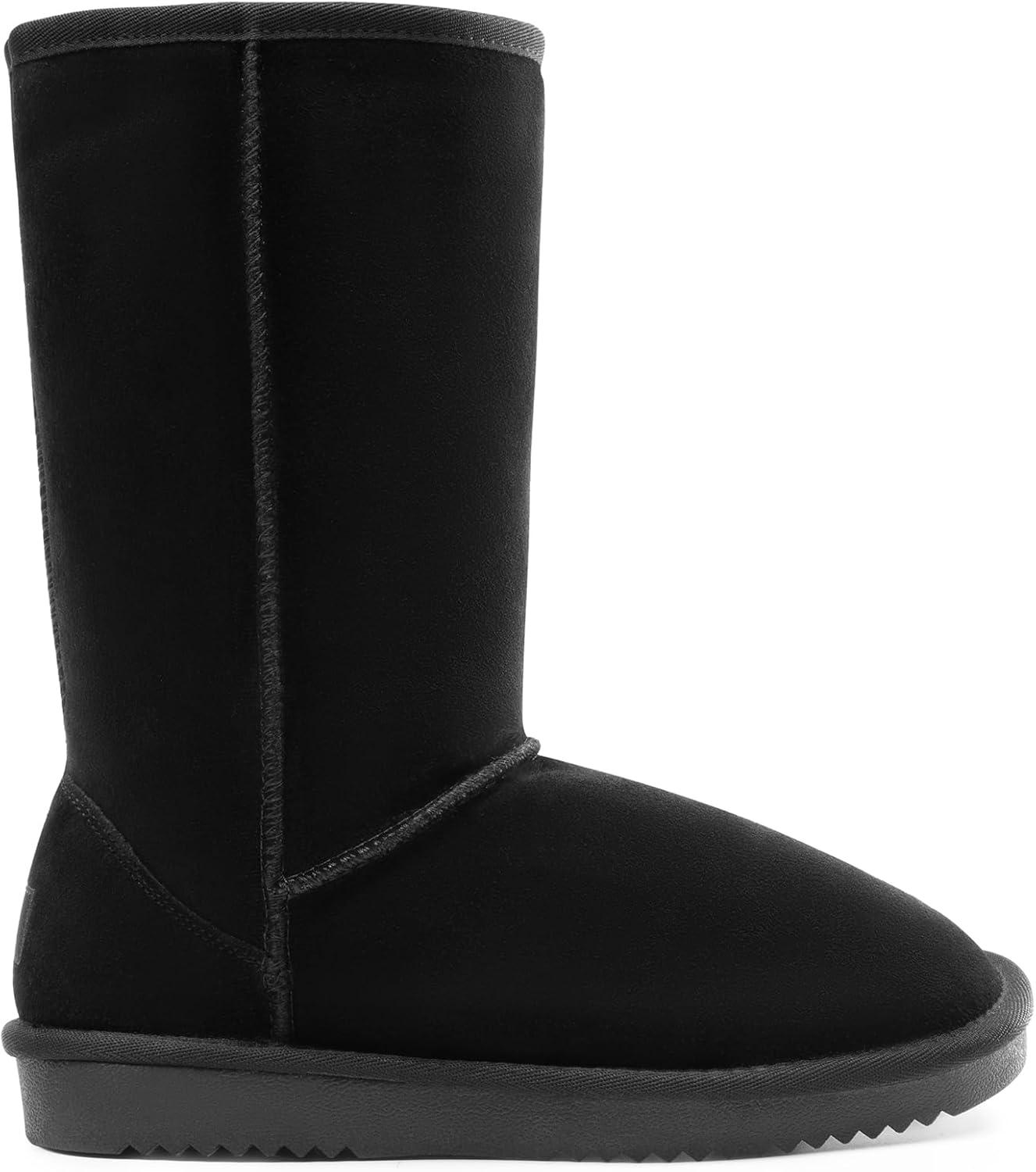 imageDREAM PAIRS Womens Hightop Winter Snow Boots Faux Fur Lining Pull on Warm Comfortable Outdoor Booties Shoes for Women FuzzyClassicBlack