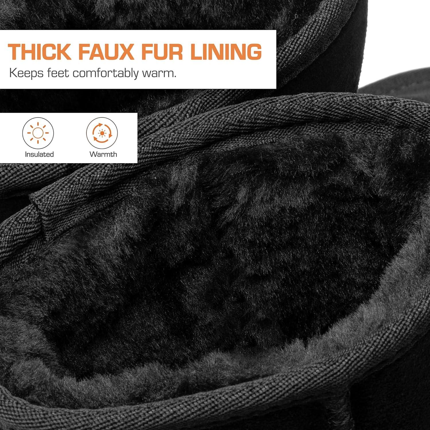 imageDREAM PAIRS Womens Hightop Winter Snow Boots Faux Fur Lining Pull on Warm Comfortable Outdoor Booties Shoes for Women FuzzyClassicBlack