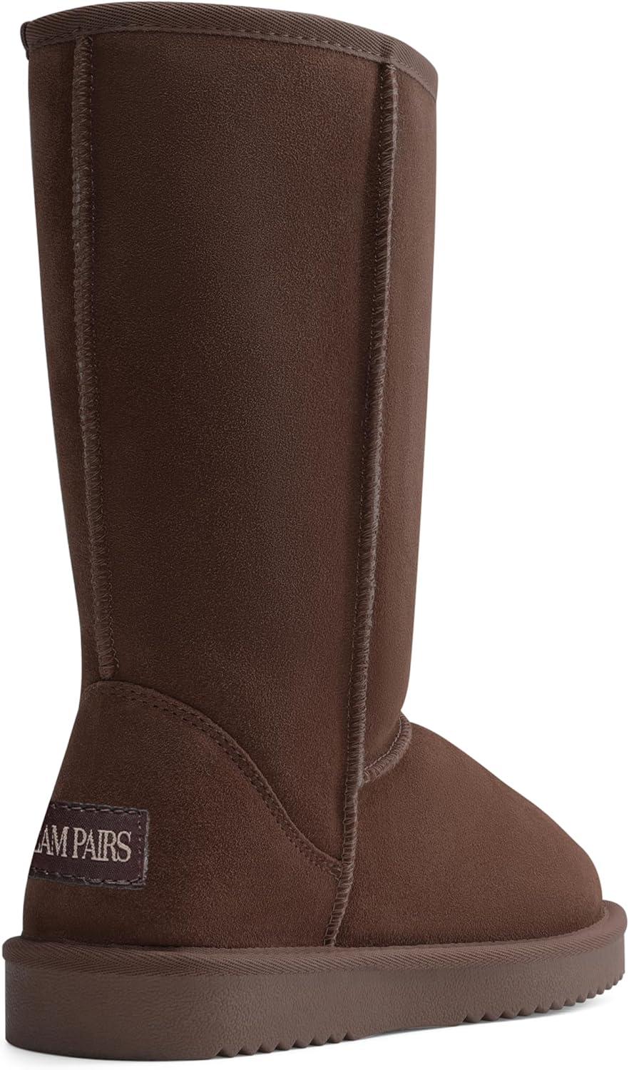 imageDREAM PAIRS Womens Hightop Winter Snow Boots Faux Fur Lining Pull on Warm Comfortable Outdoor Booties Shoes for Women FuzzyClassicBrown