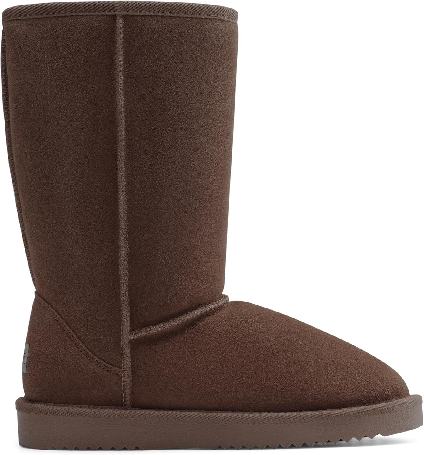 imageDREAM PAIRS Womens Hightop Winter Snow Boots Faux Fur Lining Pull on Warm Comfortable Outdoor Booties Shoes for Women FuzzyClassicBrown