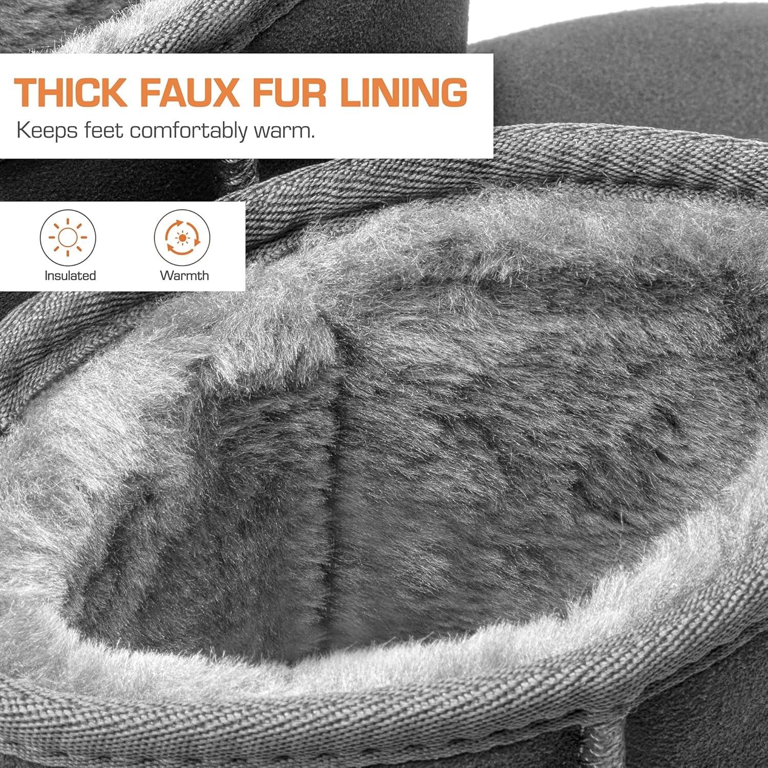 imageDREAM PAIRS Womens Hightop Winter Snow Boots Faux Fur Lining Pull on Warm Comfortable Outdoor Booties Shoes for Women FuzzyClassicGrey