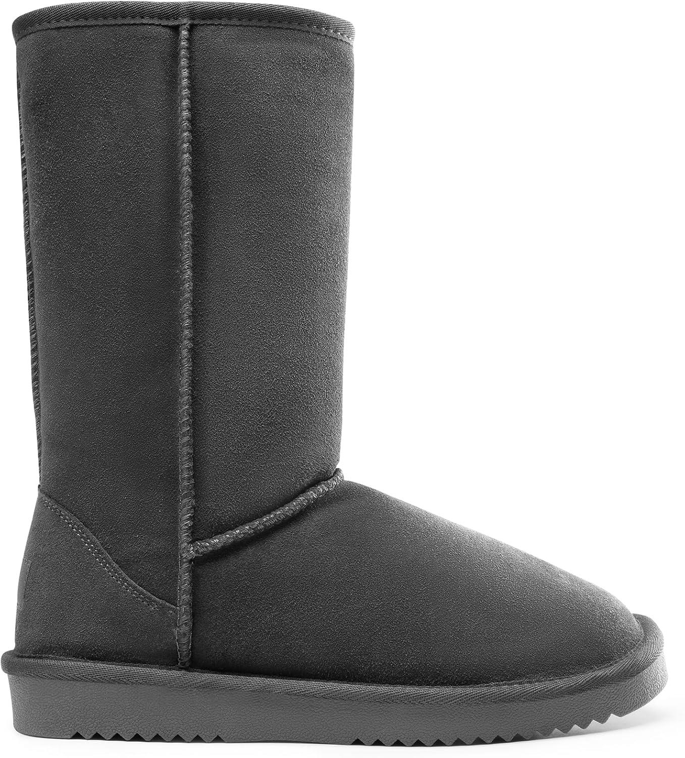 imageDREAM PAIRS Womens Hightop Winter Snow Boots Faux Fur Lining Pull on Warm Comfortable Outdoor Booties Shoes for Women FuzzyClassicGrey